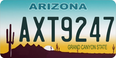 AZ license plate AXT9247