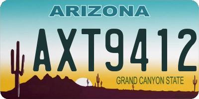 AZ license plate AXT9412