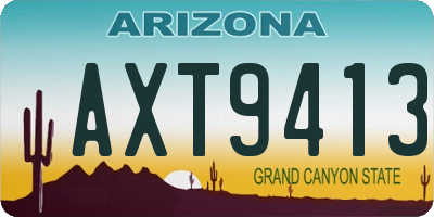 AZ license plate AXT9413