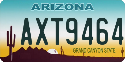 AZ license plate AXT9464