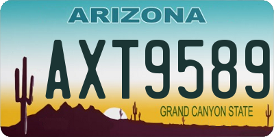 AZ license plate AXT9589