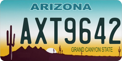 AZ license plate AXT9642