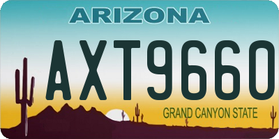 AZ license plate AXT9660