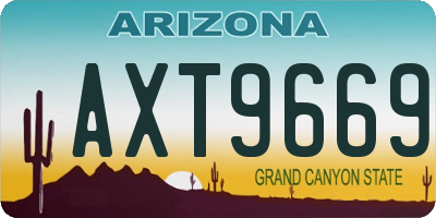 AZ license plate AXT9669