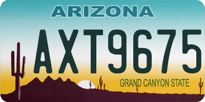 AZ license plate AXT9675