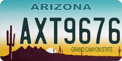 AZ license plate AXT9676