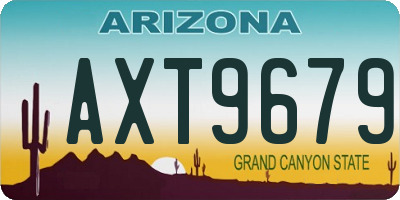 AZ license plate AXT9679