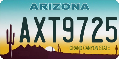 AZ license plate AXT9725