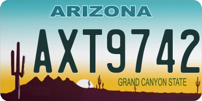 AZ license plate AXT9742