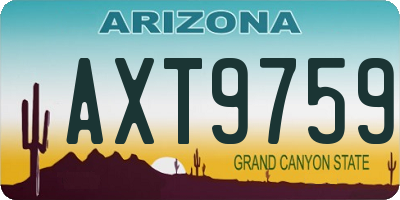 AZ license plate AXT9759
