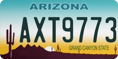 AZ license plate AXT9773