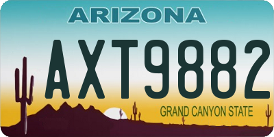 AZ license plate AXT9882