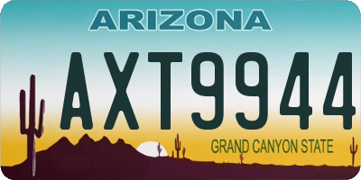 AZ license plate AXT9944
