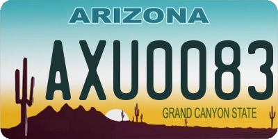 AZ license plate AXU0083