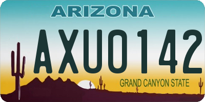AZ license plate AXU0142