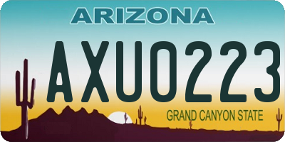 AZ license plate AXU0223