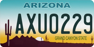 AZ license plate AXU0229