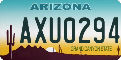 AZ license plate AXU0294