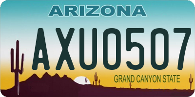AZ license plate AXU0507