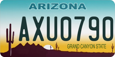 AZ license plate AXU0790