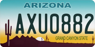 AZ license plate AXU0882