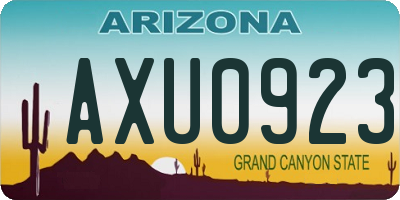 AZ license plate AXU0923