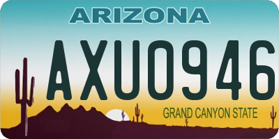AZ license plate AXU0946