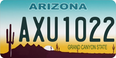 AZ license plate AXU1022