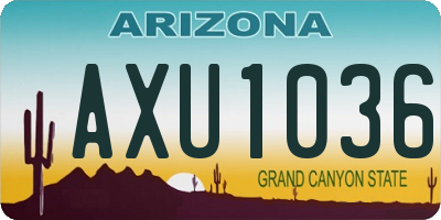 AZ license plate AXU1036