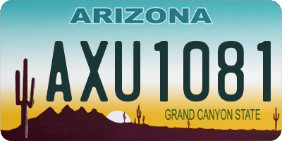 AZ license plate AXU1081