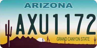 AZ license plate AXU1172