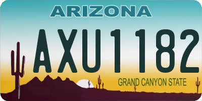 AZ license plate AXU1182