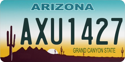 AZ license plate AXU1427