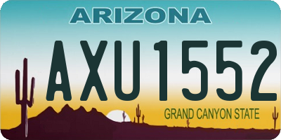 AZ license plate AXU1552