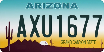 AZ license plate AXU1677
