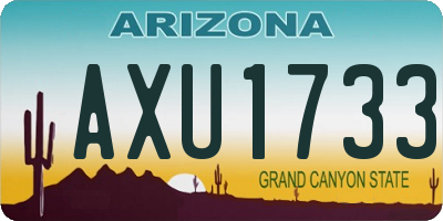 AZ license plate AXU1733