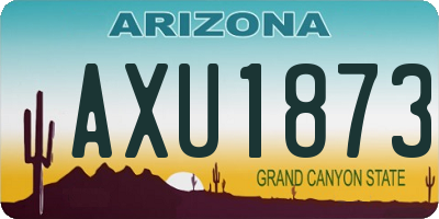 AZ license plate AXU1873