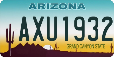 AZ license plate AXU1932