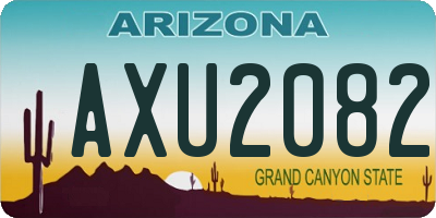AZ license plate AXU2082