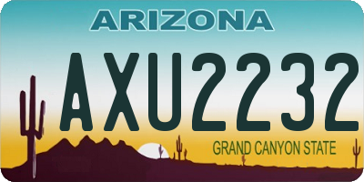 AZ license plate AXU2232