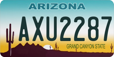 AZ license plate AXU2287