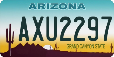 AZ license plate AXU2297