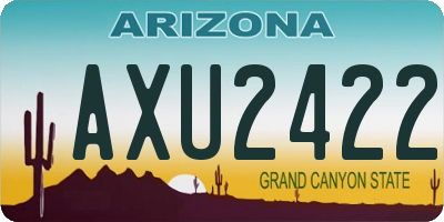 AZ license plate AXU2422