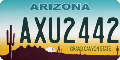 AZ license plate AXU2442