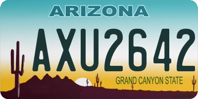 AZ license plate AXU2642