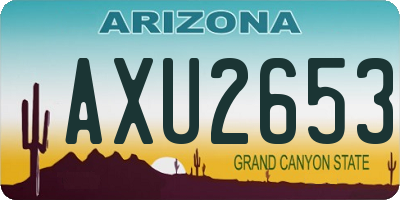 AZ license plate AXU2653