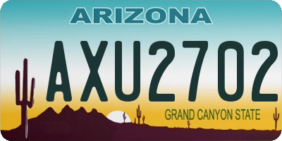 AZ license plate AXU2702