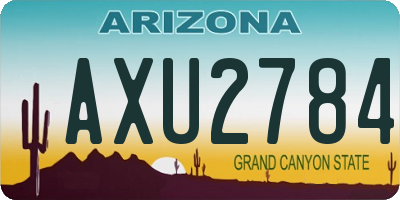 AZ license plate AXU2784