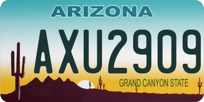 AZ license plate AXU2909