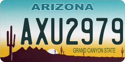 AZ license plate AXU2979
